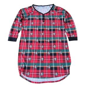 Bucee's Plaid Christmas Nightgown Sleep Shirt 2XL